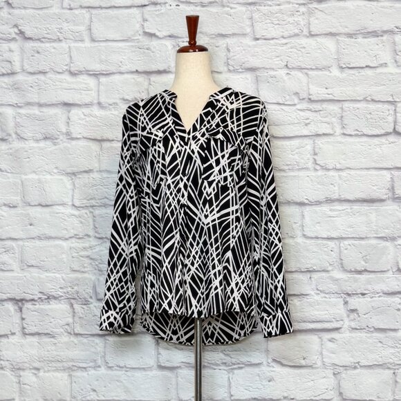 Calvin Klein Black & White Button Down Shirt - Picture 1 of 9